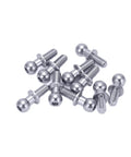 Metal Ball Screws Set For RC Car Link Rod Shock Absorbers End Fasteners Replacement Spherical Bolts Durable Metal Rust Resistant Precision Fit For TT01 TT02 10 Pieces Enhanced Stability And Smooth Action arranged on white surface