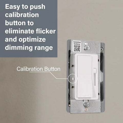 Heavy Duty 150 Watt Led Dimmer Switch 3 Way Rocker Control Brightness Adjustment For Dimmable Bulbs showing calibration button.