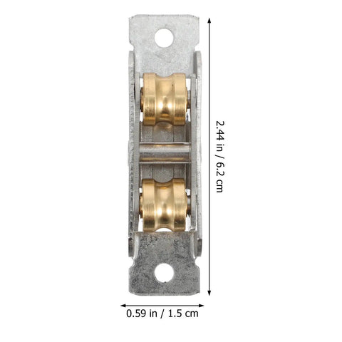 Top Shelf 88 Type Sliding Window Roller Pulley Featuring Double Copper Wheels And Rust Resistant Stainless Steel Build, 2.44 in size.