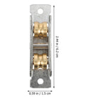 Heavy Duty Sliding Window Roller With Dual Copper Wheels And Stainless Steel Construction For Effortless Patio Door Slide No Sweat To Replace And Built Like A Tank, showing dual copper wheels and steel frame.