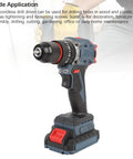 Heavy Duty Cordless Drill Driver With 1500 Rpm Max Spin And 25 Torque Settings High Low Gear Reversible Operation showcasing the drill's durable steel build and adjustable torque settings.