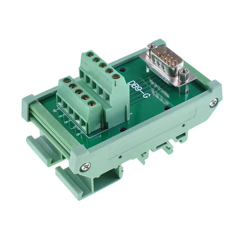 DB9 Male DIN Rail Terminal Block Module For 9 Pin D Sub RS232 Breakout Adapter With Screw Terminals No Solder Interface