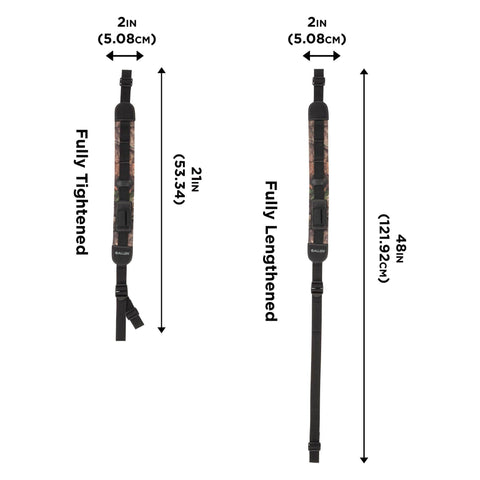 Image of Yukon Neoprene Shotgun Sling With Four Shell Loops For Quick Reloads Mossy Oak Break-Up Country Camouflage, adjustable length.