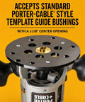 Premium Router Sub Base With Five Point Seven Five Inches And One And One Eighth Inch Opening Built Darn Tough for jig setup, showing center opening.