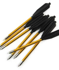 6.3 Inch Aluminum Crossbow Bolts With Plastic Vanes For 50-80 Lb Mini Pistol Crossbows, Dead-On Accuracy For Target Practice And Small Game Hunting, Durable Precision Arrows, 60 Pack. Featuring gold aluminum shafts with black vanes and steel tips.