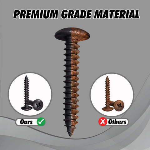 Close-up of Eight Set Solid As A Rock Black Tail Light Screw, showcasing premium rust-proof design for 1999 to 2022 GM vehicles.