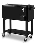 Portable Bar On Wheels With Ice Chest And Built In Shelf For Patio Parties And Backyard BBQs Rolling Cooler Cart With Wheels 80 Qt