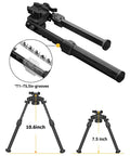 Quick Release Rifle Bipod With 360 Degree Swivel And Tilt Head, Adjustable 7.5 To 10.6 Inch Height, Picatinny Rail Compatible