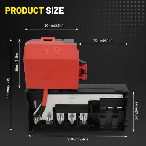 Dimensions of Straight Bolt On Fuse Distribution Block For Chevy Silverado Tahoe Suburban And Gmc Sierra Yukon Cadillac Escalade Solid Build Replaces 84354716 22985570