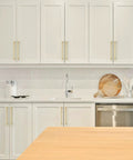 Installed Two Pack 10 Inch Brushed Gold Cabinet Handles For Dresser And Kitchen Cabinets Premium Zinc Hardware With Modern Cupboard Door Pulls