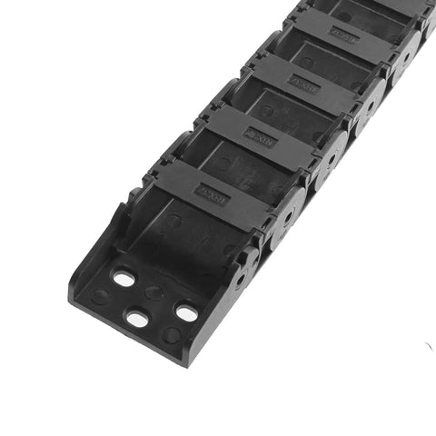 Drag Chain Cable Carrier 2Pcs R38 18mm X 37mm Inner H X Inner W Black Nylon Wire Carrier For CNC Machines 1M Length Noise Reducing Wear Resistant Custom Length By Linking Or Splitting, black nylon