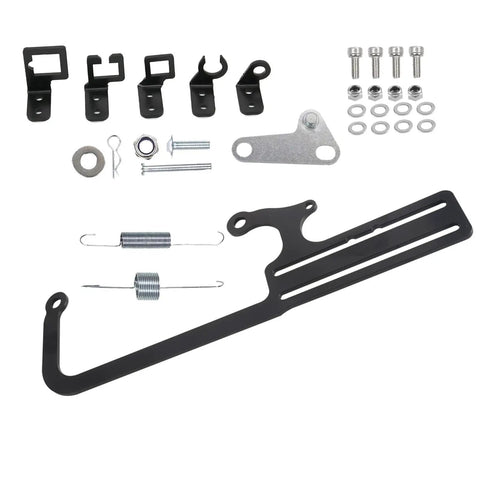 Beefed Up Throttle Cable Mount Kit For 4150 Carburetor Adjustable Steel Bracket Black with mounting hardware