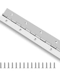 48 Inch 304 Stainless Steel Piano Hinge With Holes Heavy Duty Continuous Hinge For Cabinets Boats Marine Doors 0.04 Inch Leaf