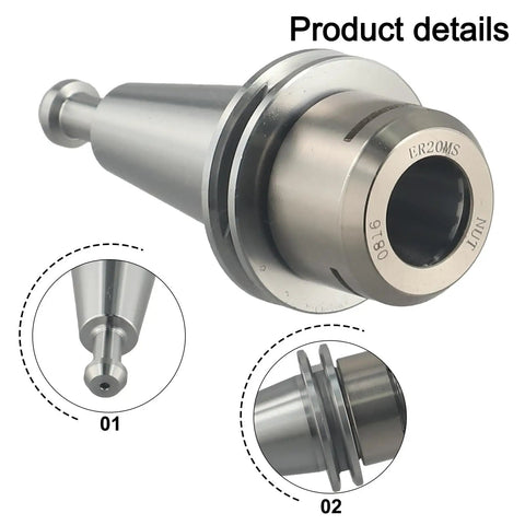 Smooth As Silk ISO20 ER20 Collet Chuck CNC Tool Holder Adapter Built Different For G2.0, showcasing smooth steel finish and precise collet clamp.