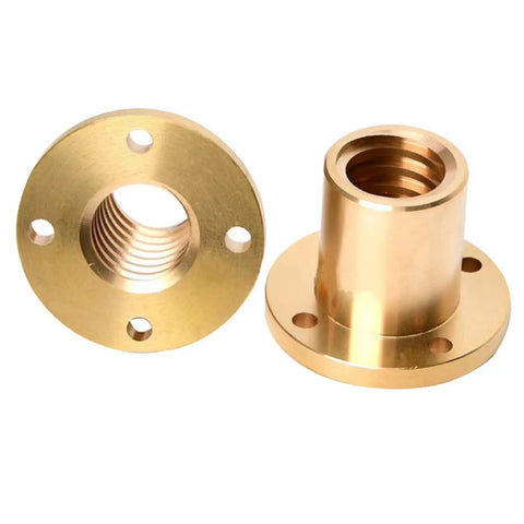 Brass nut for 10Mm Lead Screw With Brass Nut For 3D Printer Z Axis 700Mm Length 27.56 Inches, close-up view