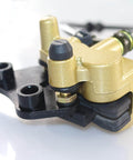 Close-up view of the Front Disc Hydraulic Brake Master Cylinder Caliper Assembly with 190mm rotor for 50cc to 125cc Chinese dirt bikes.
