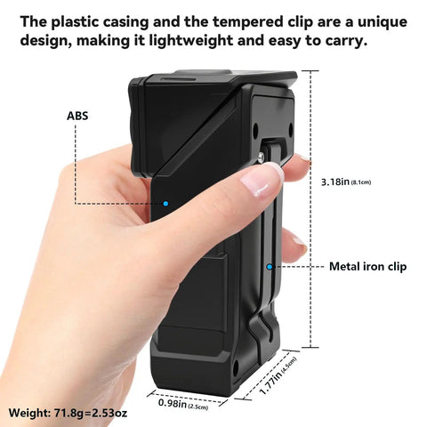 Person holding 2 Pack Clip On Flashlight With Magnetic Base And USB C Charging, 800 Lumen Hat Clip Light For Camping And Outdoor Adventures.