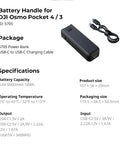 5000mAh Battery Grip For Pocket 4 By 3 Camera With 20W Fast Charge Wireless Microphone Pass Through Direct Connection detail view