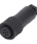 All Plastic 7 Pin Proportional Valve Connectors Featuring Rock Solid Female Plugs For Hydraulic Solenoid Connections And Industrial Machinery Built Super Tough, black plastic connector with seven pin design.