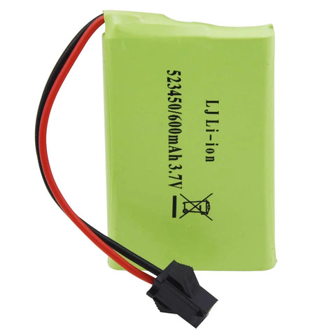 Two Pack 3.7V 600mAh Li-Ion Rechargeable Batteries With 2 USB Charger Cables For RC Dog Robot K9 Remote Control Toys