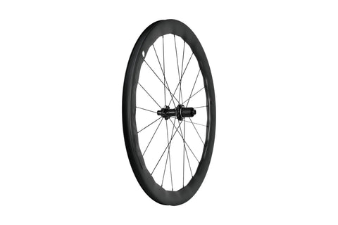 Carbon Fiber Wheelset For Road Bikes 700c Disc Brake Tubeless 50 By 28mm UD Matte Black Decals side view