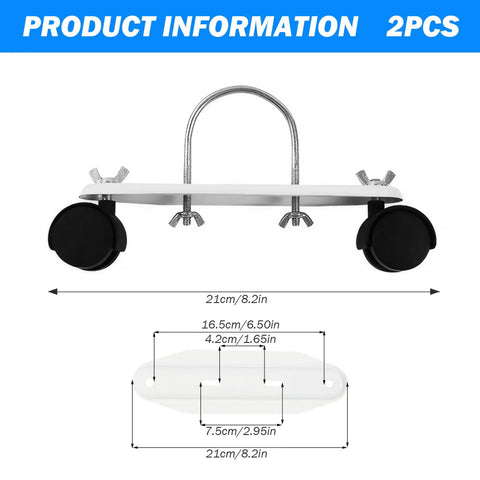 Heavy Duty Mobile Pulley Brackets With 360 Degree Swivel Casters For Oil Filled Radiators And Electric Heaters 2 Pack Carbon Steel U Shaped Hook Caster Wheels For Easy Mobility Black, 21cm size
