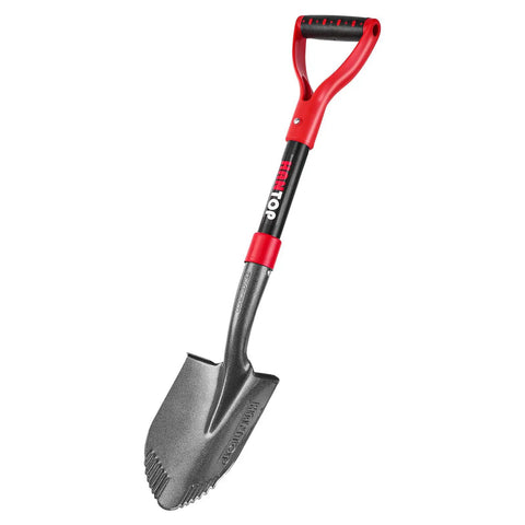Compact Round Shovel For Digging With Short Handle 28 Inch Garden Shovel Survival Shovel For Car Use Durable 1050MN Steel Head Fiberglass Handle With PP Grip