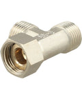 Built Tough Three Way Brass Diverter Valve With Easy Grip Handle And Leak Free Seals Nickel Plated Half Inch Threaded Tee Connector