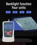 Portable Digital Force Meter 100N Push Pull Tester For Industrial Use With Three Measurement Modes And Four Unit Options High Accuracy Sensor Compact Handy For Field And Lab Tests. handheld unit with backlit display and four units