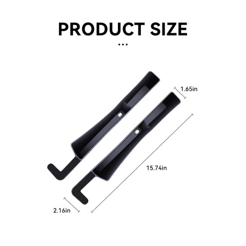 Two Pack Car Seat Gap Filler Organizer For Between Seat And Console Keeps Coins Wallets Keys Handy Waterproof Durable TPE Material Black Universal Car Storage Box Inserts with size dimensions 15.74 x 2.16 x 1.65 inches