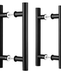 12 Inch Double Sided Push Pull Door Handle Set Matte Black Stainless Steel For Glass And Wood Doors Ergonomic Chamfered Edges H Shape Design Anti Rust Durable And Long Lasting 2 Pack For Easy Installation And Modern Style