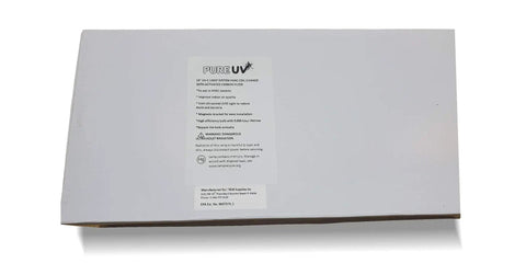 Packaging of Whole House UV C Light System With Activated Carbon Filter And Magnetic Mount For HVAC Air Conditioning Coils No Fuss