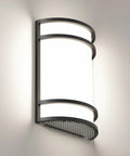 Elekeed LED Indoor Wall Mount Light Fixture in matte black, half cylinder design, suitable for living room or bedroom use.