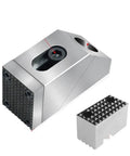 Heavy Duty M10 CNC Side Clamp Vise With One-Way Grip For Milling And Grinding Machines Ensures Ultra Precise High Clamping Force 135 Kn showing stainless steel design and jaw plate.