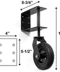 Universal 8 Inch Flat Free Tire Gate Wheel With Suspension Spring Loaded Wood Chain Link Gate Caster Weight Capacity 200 Lb Designed For Heavy Wooden Or Metal Gates Delivers Effortless Quiet Operation On Turf Mud Rubble Slate Or Concrete Surfaces