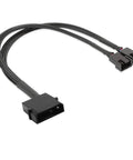 2 Pack 4 Pin To Dual 3 Pin And 4 Pin PWM PC Case Fan Splitter Cable For 12V Cooling, high density black sleeved Y connector