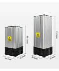 Heavy Duty Dc 24v Aluminum Cabinet Fan Heater With 200w Ptc Heating, showing two size variants in aluminum material.