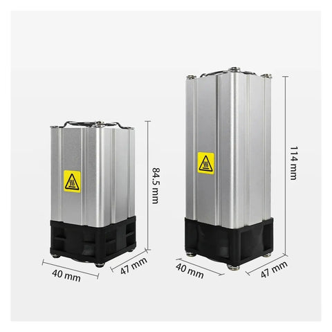 Heavy Duty Dc 24v Aluminum Cabinet Fan Heater With 200w Ptc Heating, showing two size variants in aluminum material.