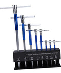 Top Notch Metric T Bar Hex Key Set With Ball Ends Built From Tough Alloy Steel For Furniture Build And Auto Repair Jobs Featuring Ergonomic Grips And Easy Access To Tight Spots Like A Boss Mechanic Tool Kit, 10mm-2mm set on stand