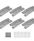 Six Piece Slab Clamping Dogs For Woodworking Tools With Hold Down Clamps, Stainless Steel, with screws shown