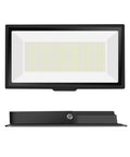 600W LED Flood Light IP66 Waterproof With Plug 6000K Daylight White front and side views showing light array and black casing