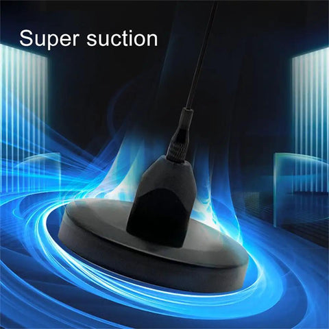 UT106 Dual Band Magnetic Base Ham Radio Antenna with SMA Connector showcasing suction power in a dynamic display