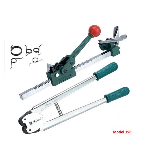 Heavy-Duty Manual PP Strapping Machine With 5-Plate Cast Steel Sealing Jaw And Tensioner, showing the tool with components.