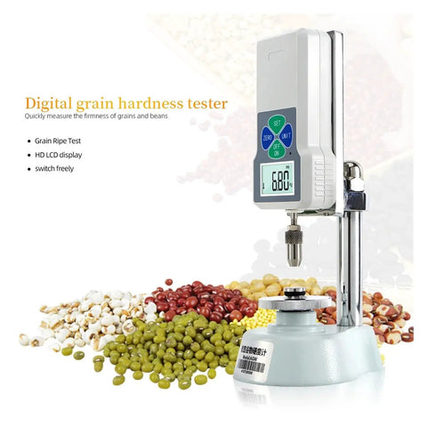 Digital Grain Hardness Tester Sclerometer Durometer Machine Hella Precise Handheld with LCD on base among various grains