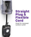 Outdoor Light Timer Outlet Waterproof 24 Hour Mechanical Plug In Weatherproof 3 Prong Grounded Heavy Duty 15 Amp