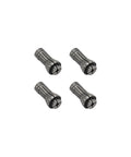 4 Pack Die Grinder Collet Set 3mm Precision Chuck Adapters For 1 Eighth Inch Arbors Shanks Rugged Pro Grade Carbon Steel Tool Kit Great For Mold Making Routers And Other Grinders. 4-pack 3mm carbon steel collets, top view