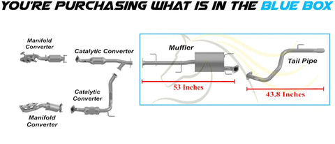 Direct Fit Exhaust Muffler And Tailpipe System Kit Plug-And-Play For Toyota FJ Cruiser 2007 2014 4.0L - Stainless Steel 409 Grade
