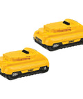 20V Max 4Ah Lithium Ion Battery 2 Pack DCB240-2 for 20V power tools and chargers, yellow compact design for extended runtime