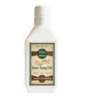 100 Percent Pure Tung Oil 12 Oz Natural Wood Finish For Furniture And Crafts Non Toxic Fast Drying Clear Sealant For Hardwood And Diy Projects Straight Fire Grade in a white bottle.