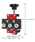 Three In One Dowel Jig Kit Pocket Hole Jig With Adjustable Woodworking Drill Locator 8mm 10mm 15mm Dowel Guide shown front view